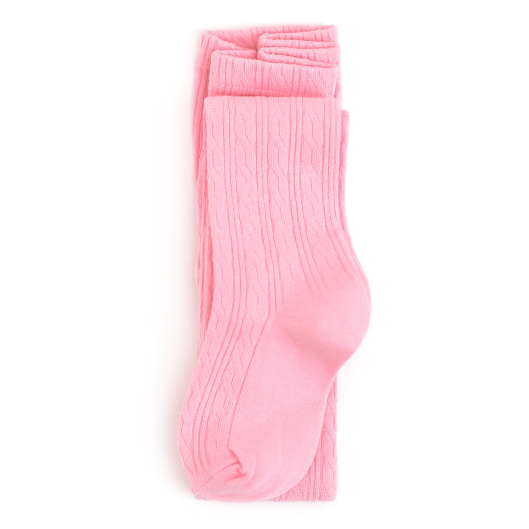 high quality pink cable knit tights for babies, toddlers and little girls