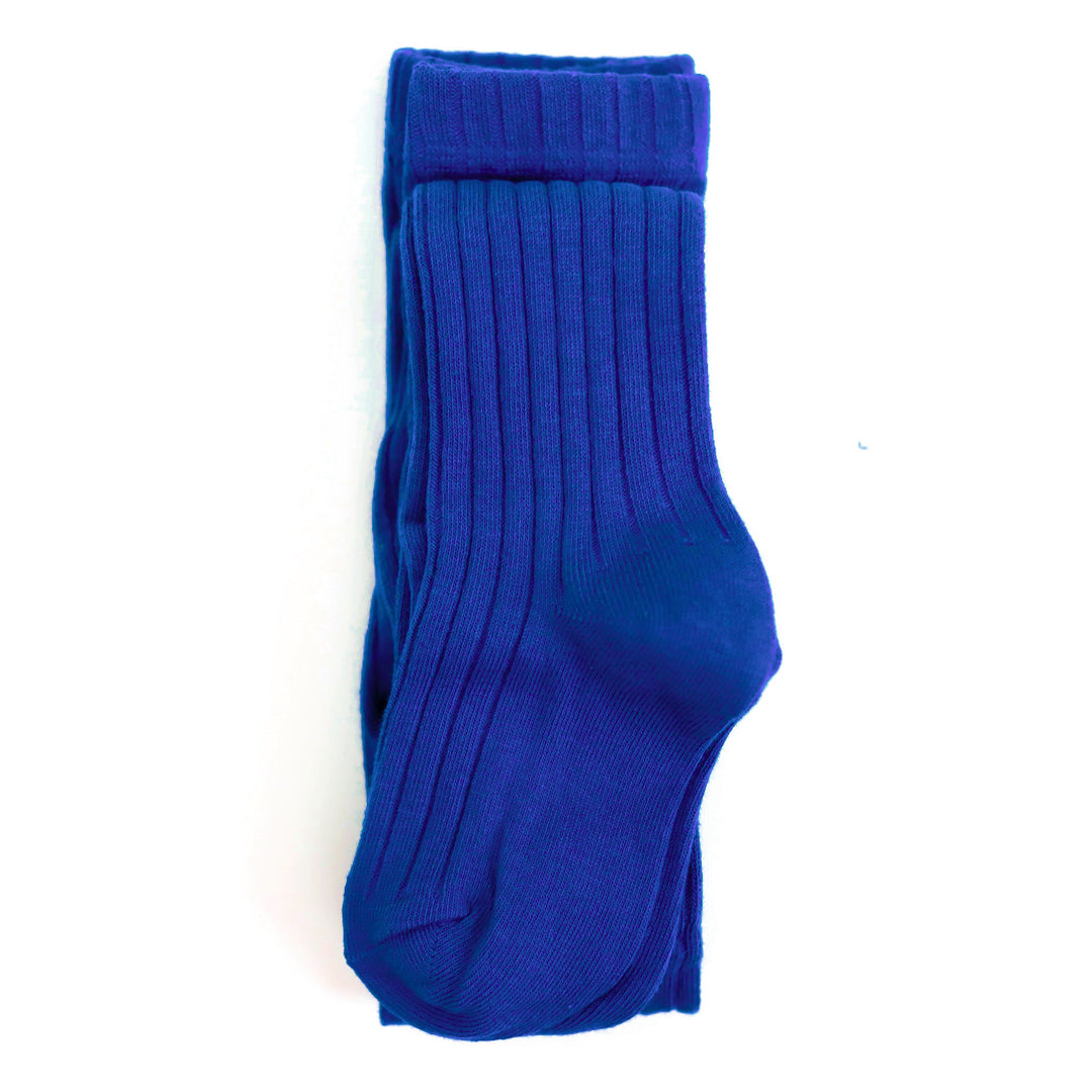 bright blue ribbed tights for babies, toddlers and girls