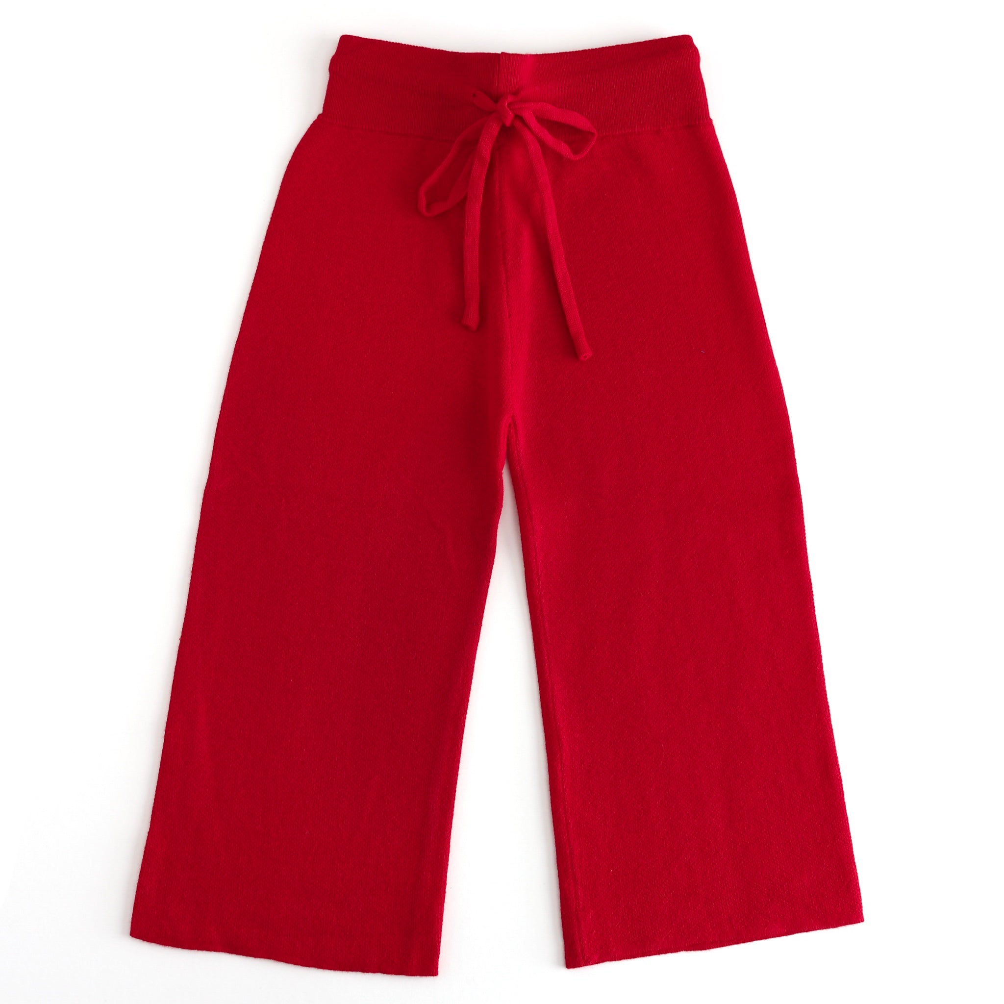 girls bright red, 100% cotton sweater pants with functional drawstring waistband to match back to school outfits