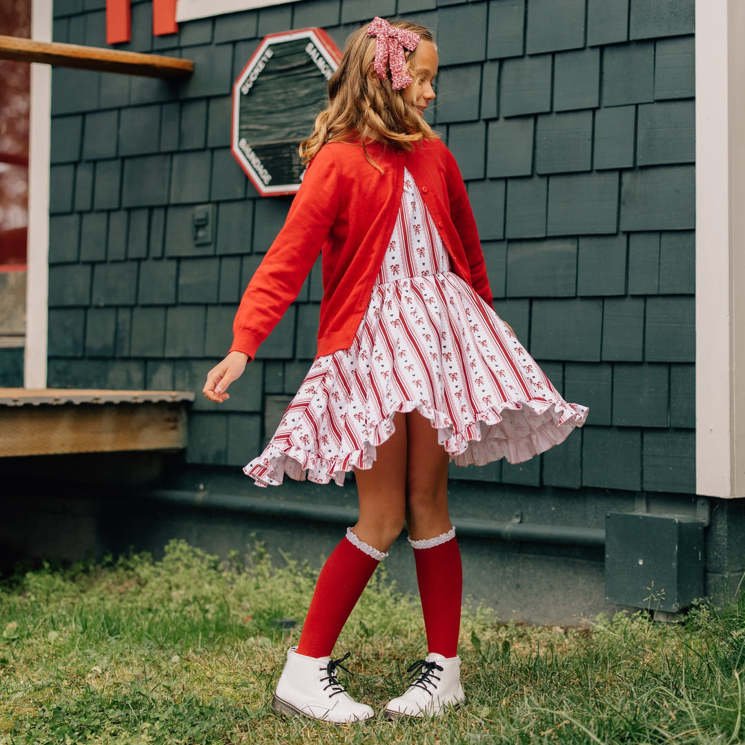 Girls' Christmas Twirl Dress - Candy Cane Wallpaper 2 Girls' Christmas Twirl Dress - Candy Cane Wallpaper 2