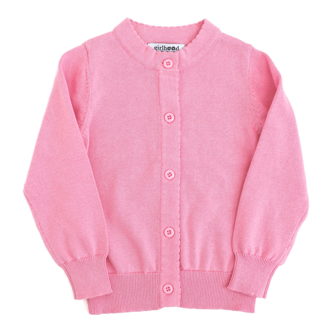 girls candy pink cardigan