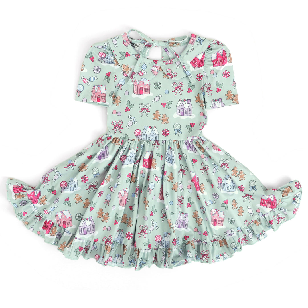 girls pastel christmas dress mint and pastel