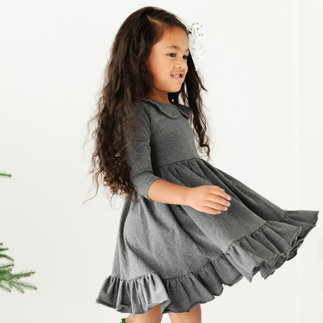 Charcoal Long Sleeve Dress