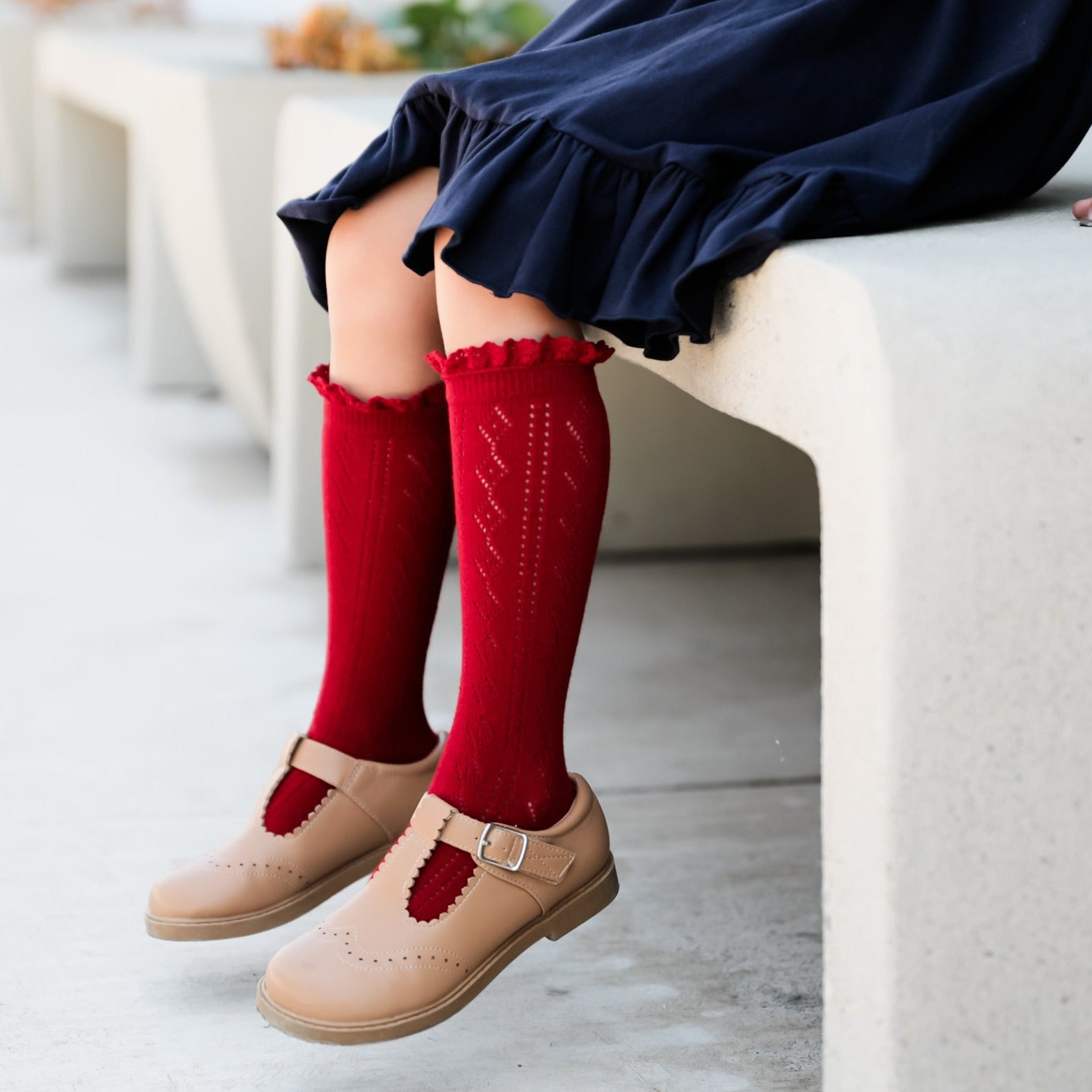 Childrens red knee outlet high socks