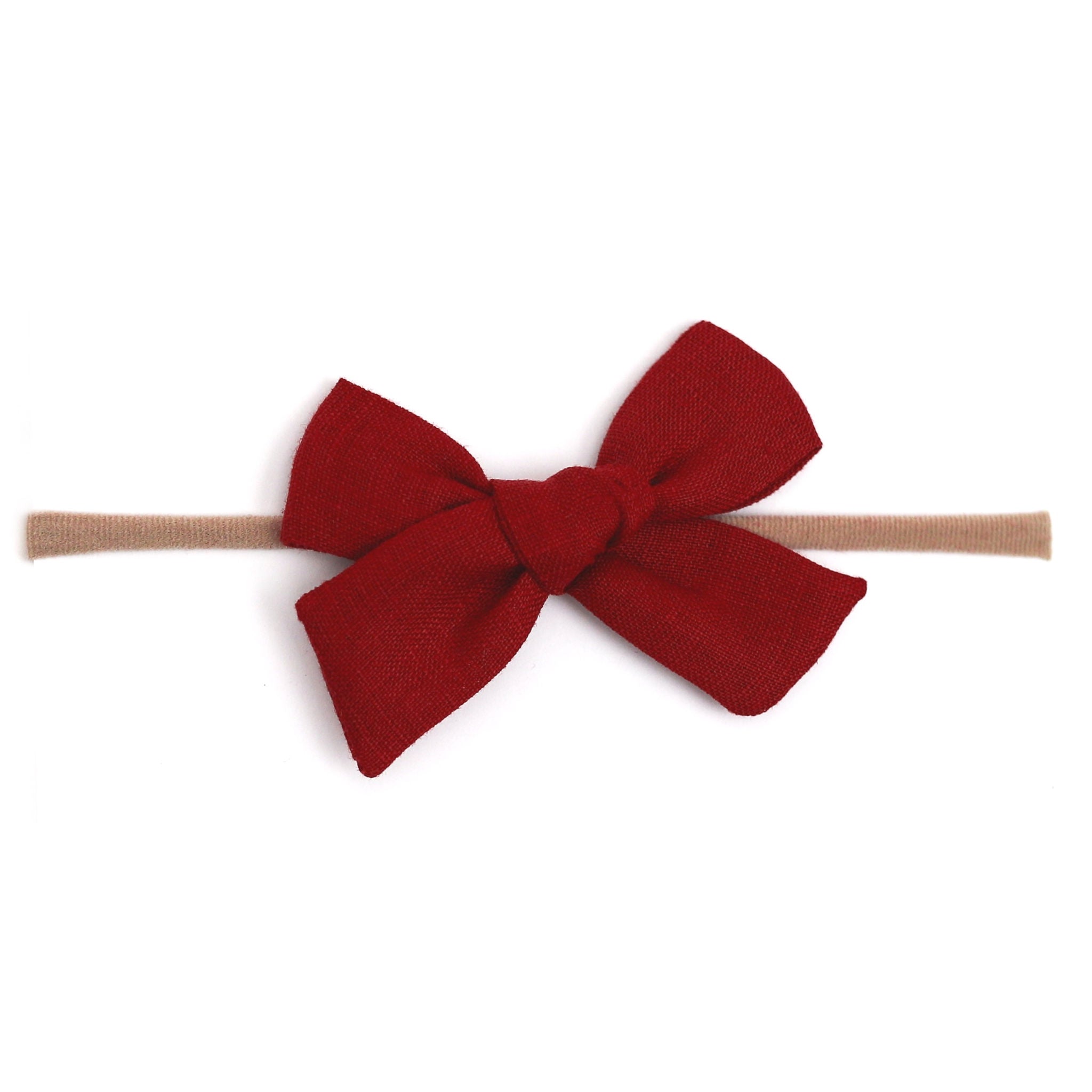 Baby Bow - Cherry Linen