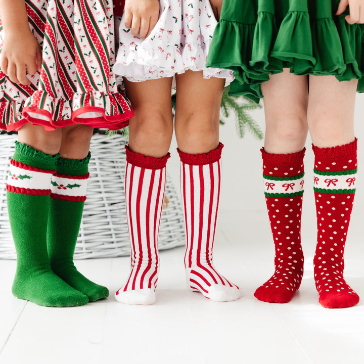 christmas knee high socks for girls