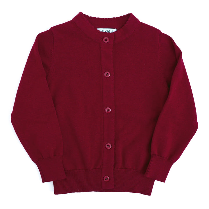 button front crimson red knit cardigan for Christmas