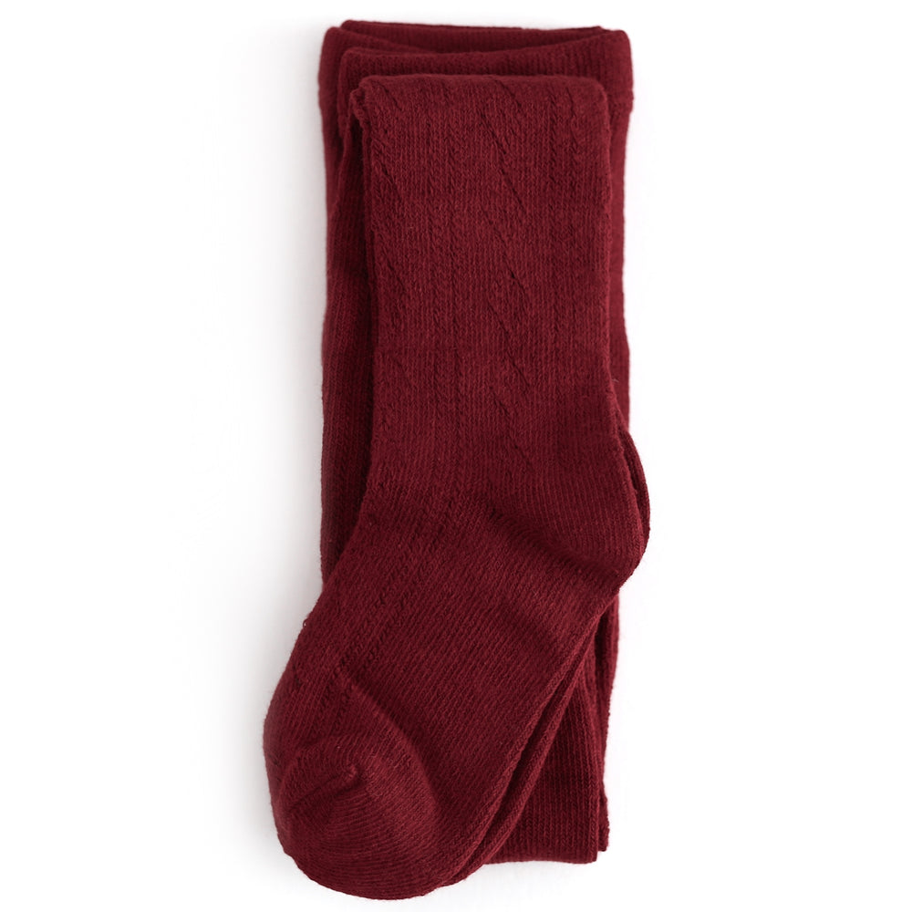 girls' crimson open knit tights for Christmas