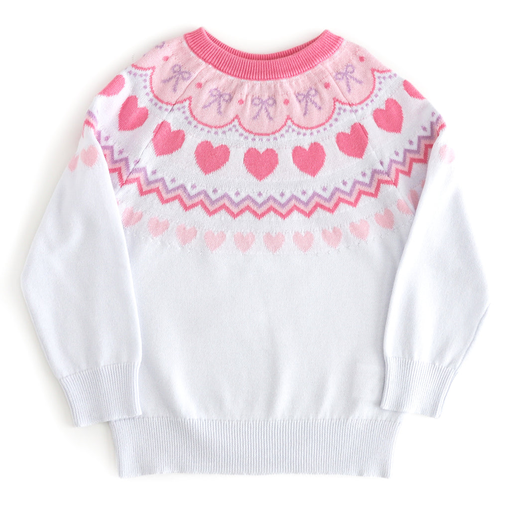 Girls' Valentine Fair Isle Sweater – Little Stocking Company