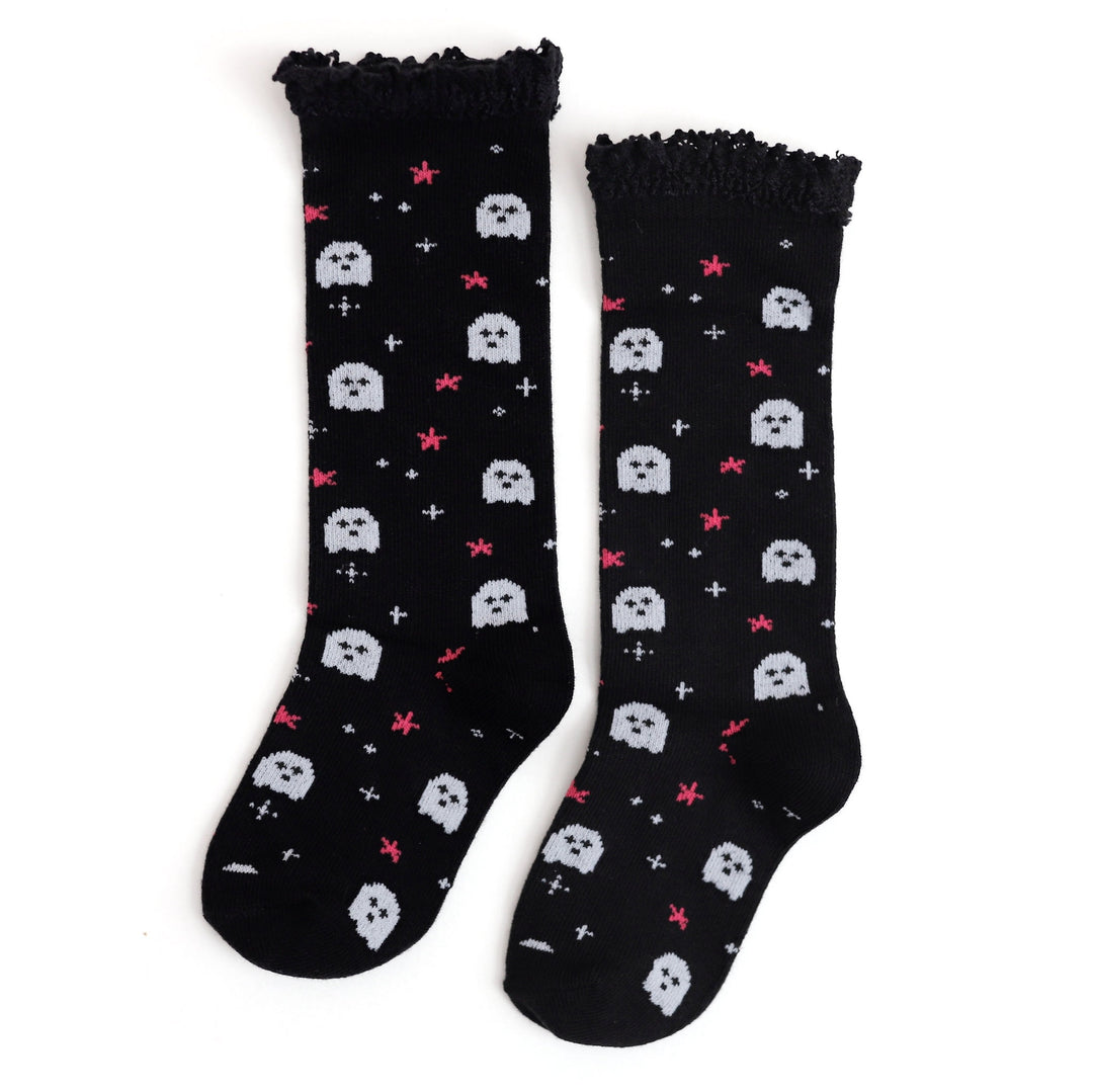 girls' ghost pattern knee high socks