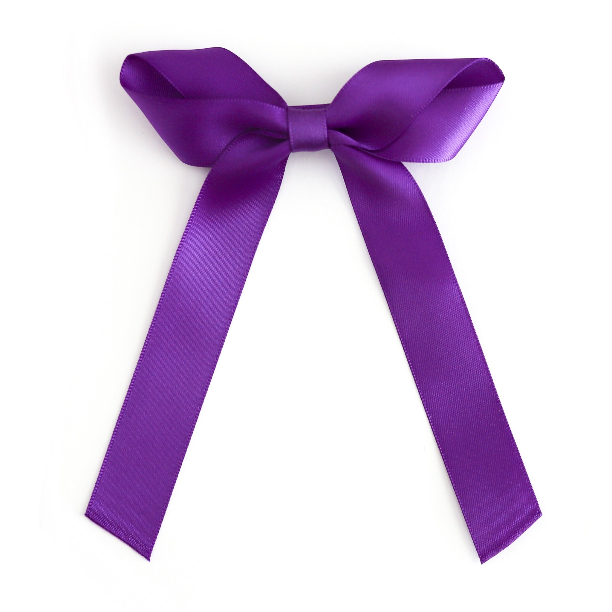 girls purple satin hairbow on alligator clip for Halloween