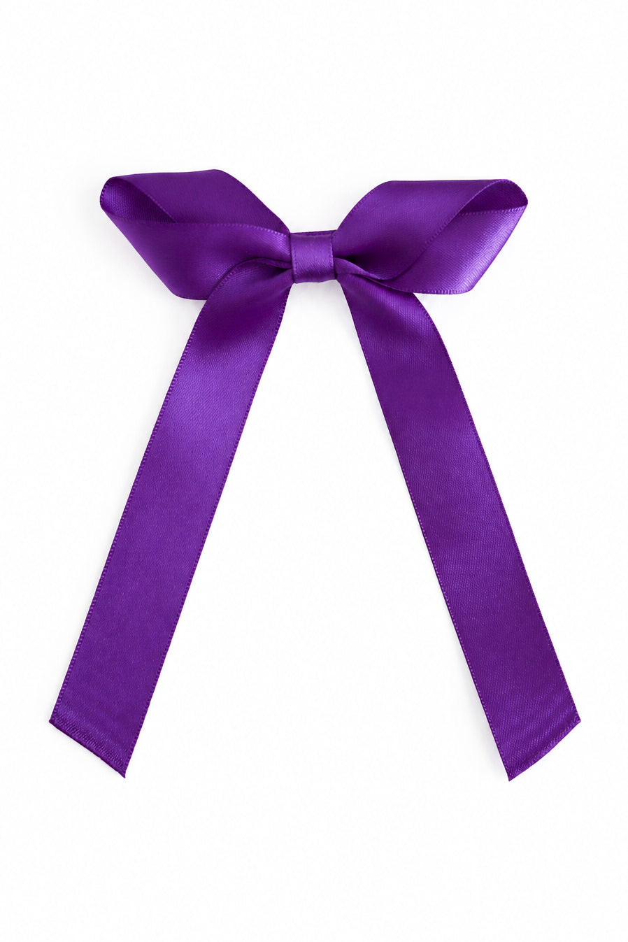 girls purple satin hairbow on alligator clip for Halloween