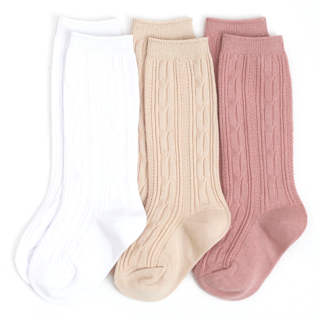 Girlhood Cable Knit Knee High Sock 3-Pack