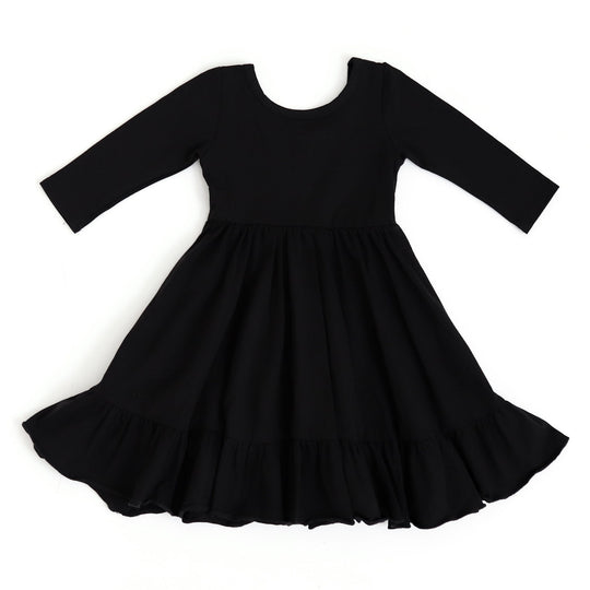 Girls' Solid Cotton Blend Twirl Dresses with Pockets – Little Stocking ...