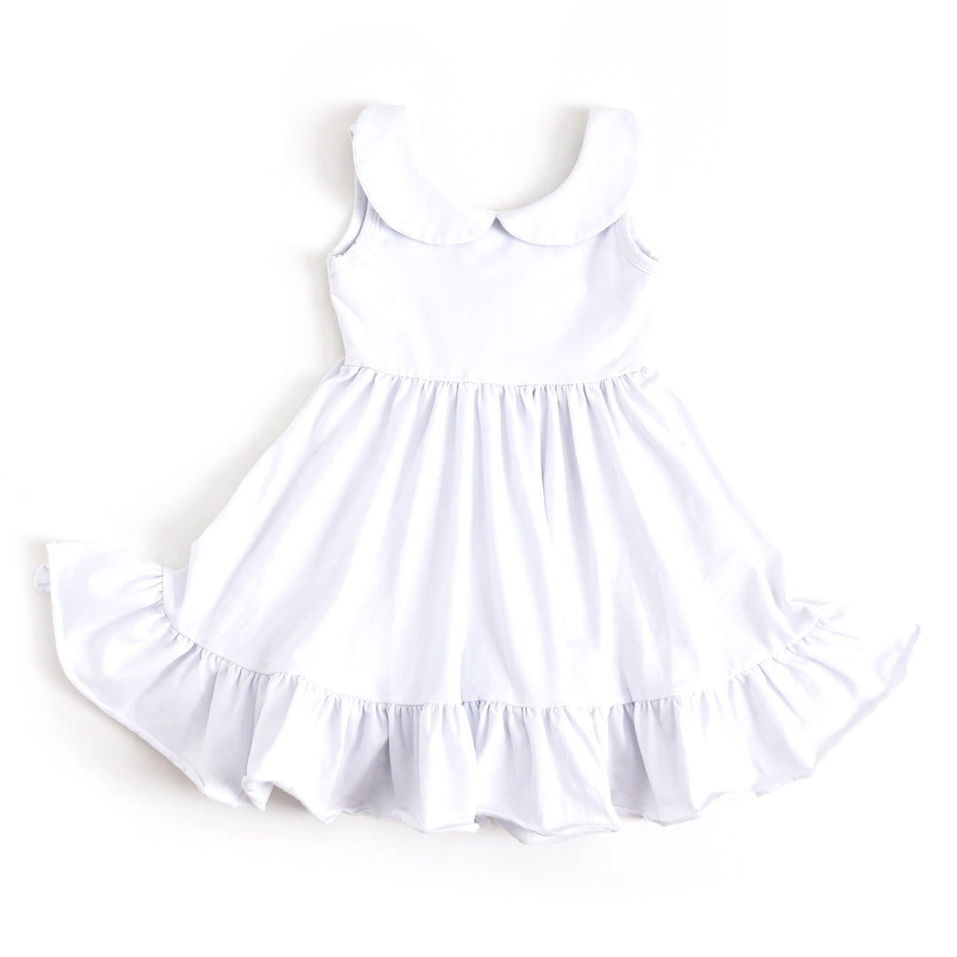 girls' stretchy cotton summer tennis dress with pockets