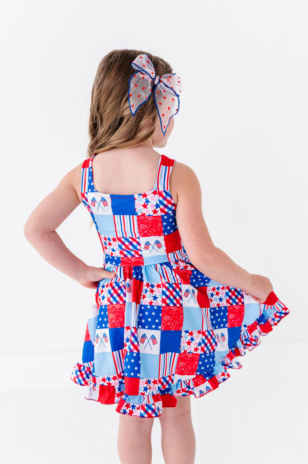 Girls' 4th of July patchwork twirl dress – Little Stocking Company