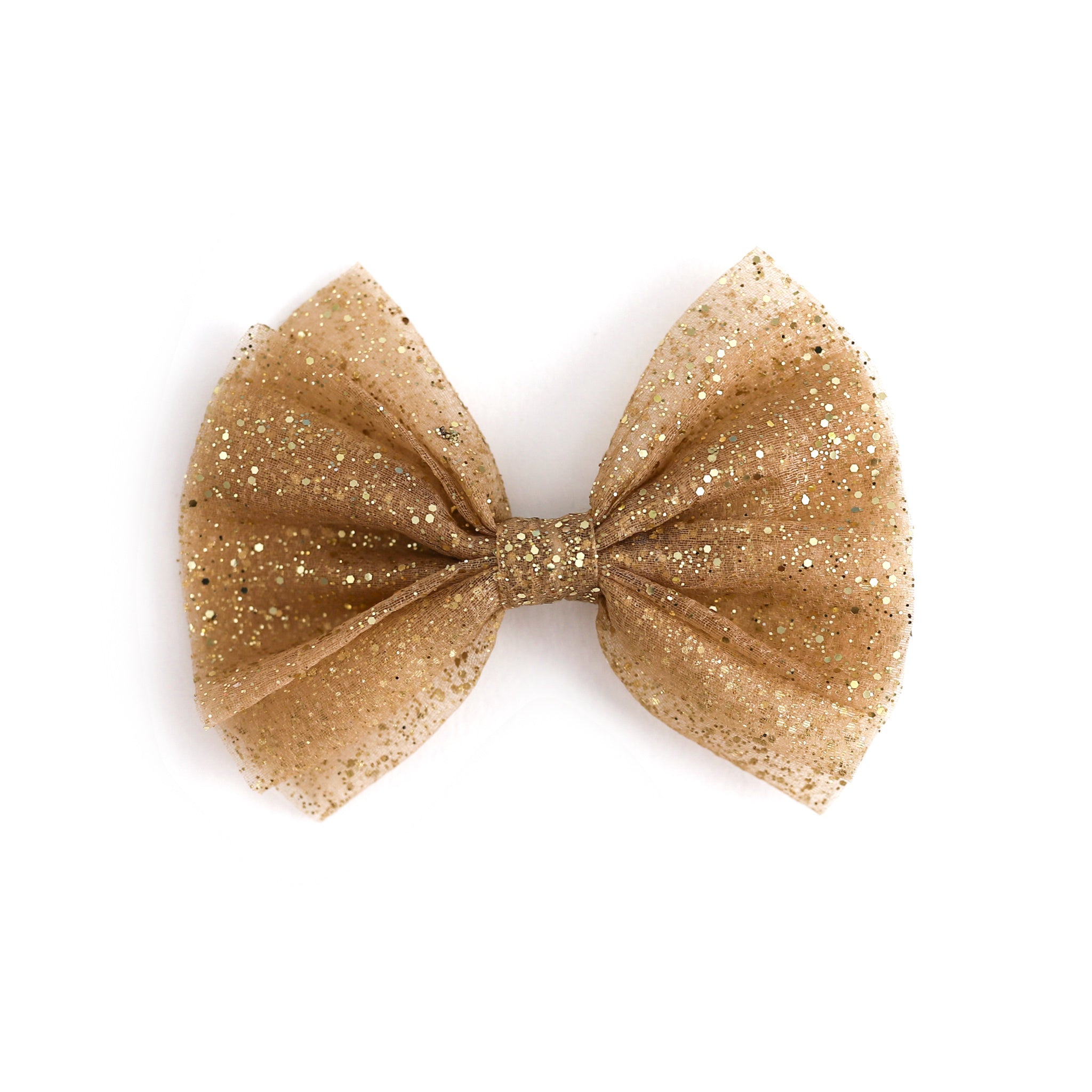 girls' gold tutu bow with sparkles for Christmas