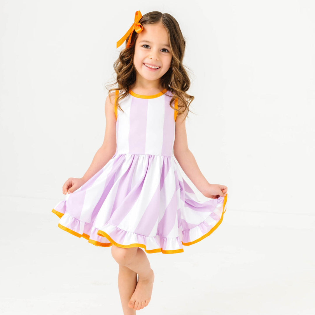 Girls' Striped Twirl Dress - Havana 4 Girls' Striped Twirl Dress - Havana 4