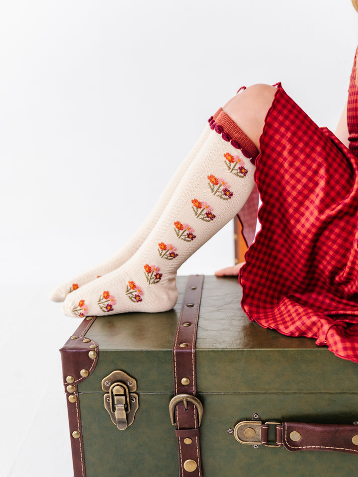 Posie Knee Socks - Rust