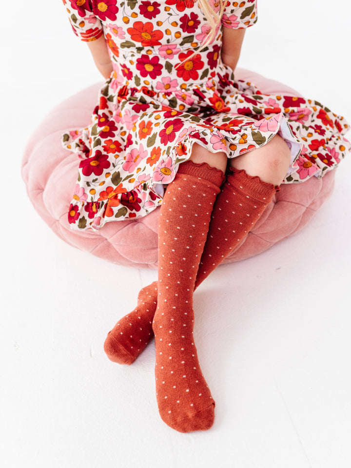 Dottie Knee Socks - Rust