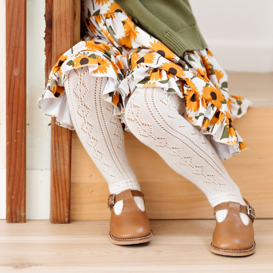 Fancy Knit Tights Ivory