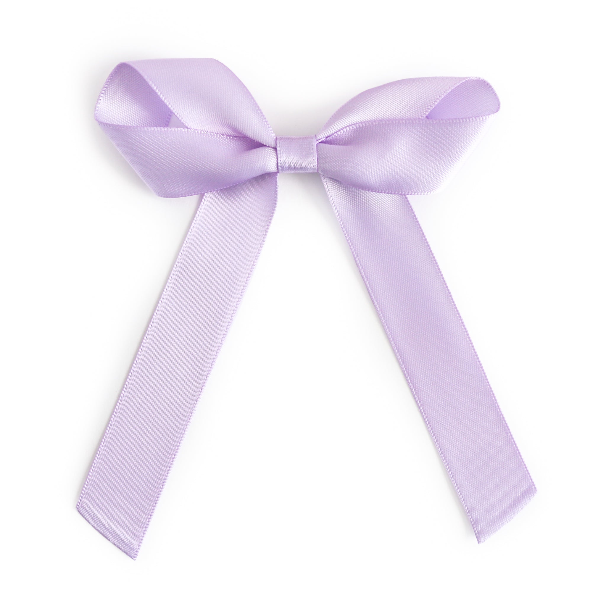 girls' satin ribbon bow in lavender on clip
