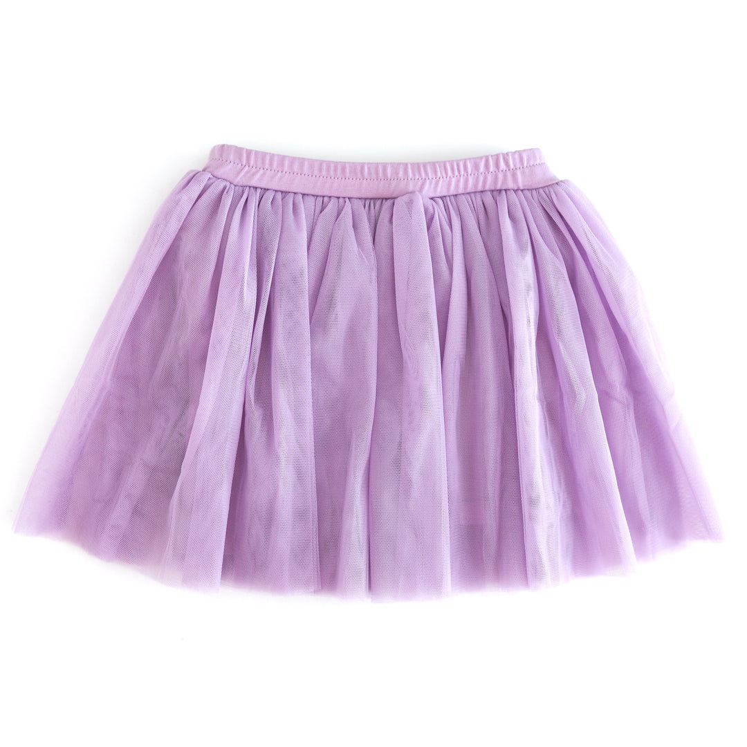 girl's light purple tulle skirt with built in cotton biker shorts to match Halloween collection