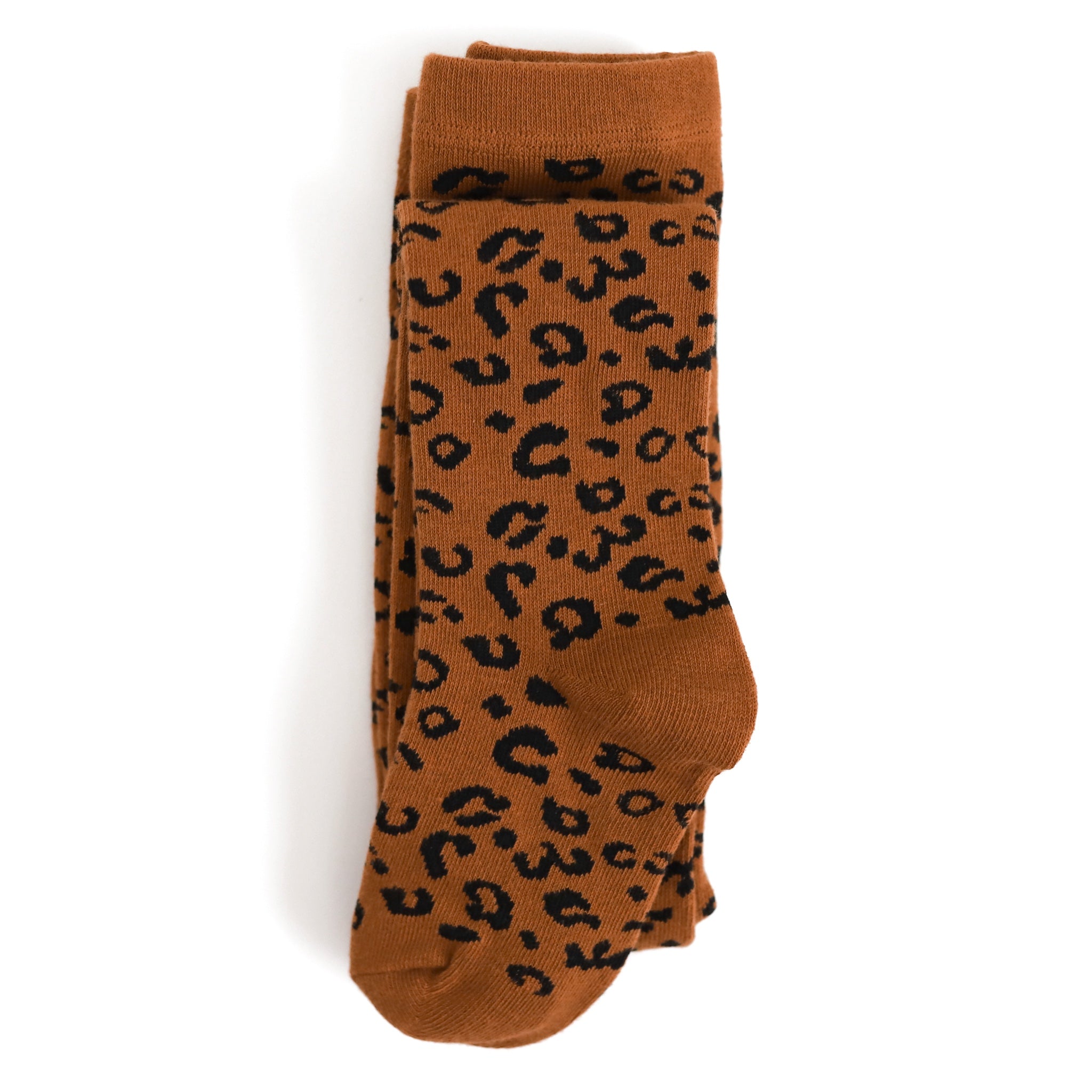 girls leopard patterned knit tights