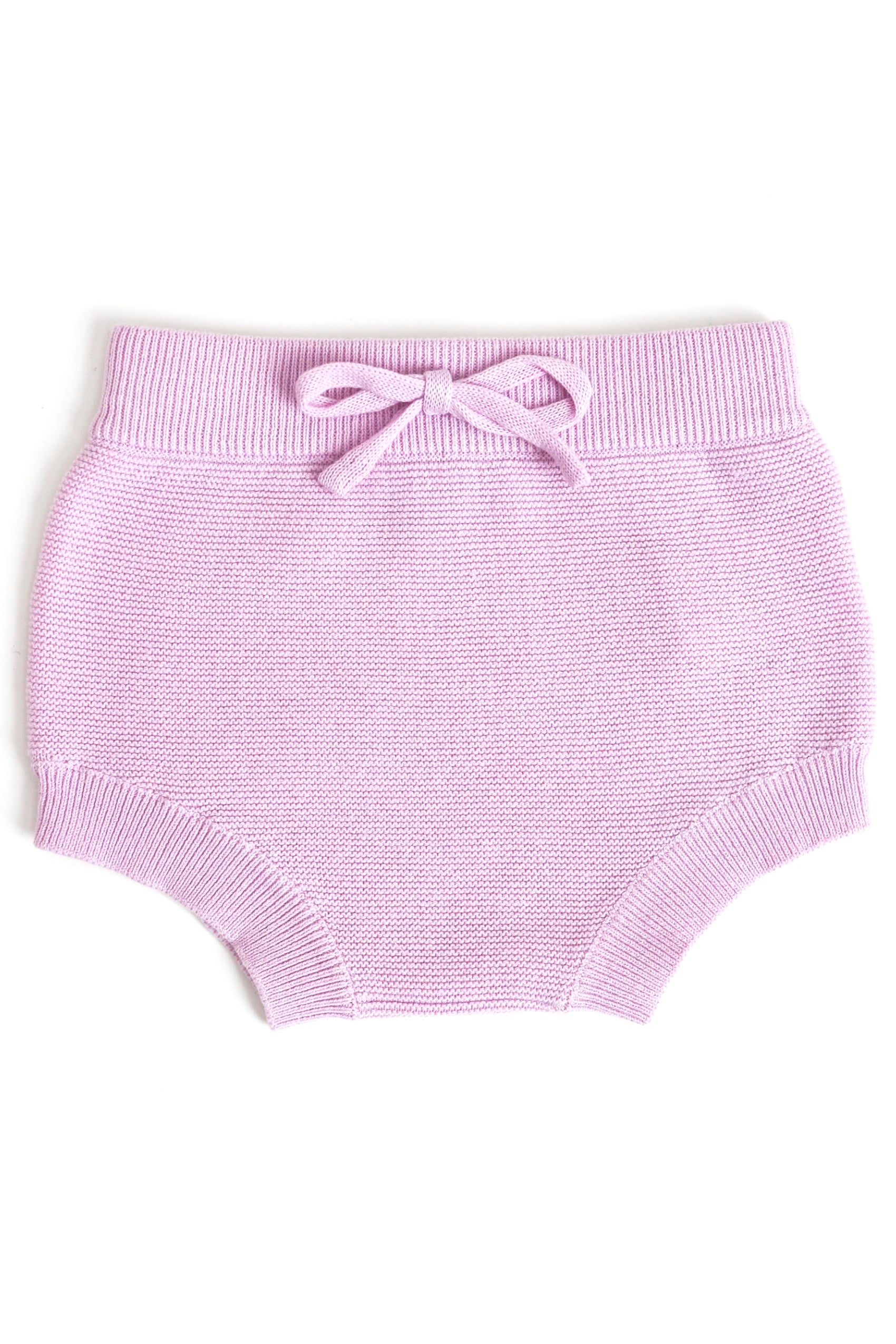 baby cotton knit bloomers with faux tie at the waist for easter and spring sweater 