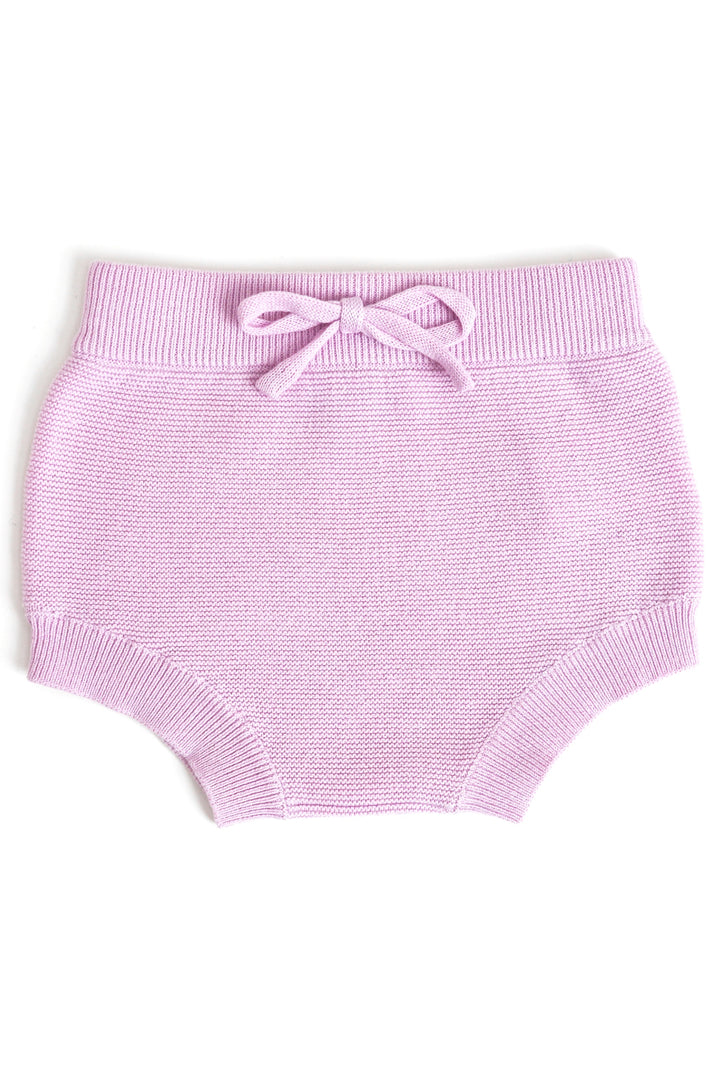 baby cotton knit bloomers with faux tie at the waist for easter and spring sweater 