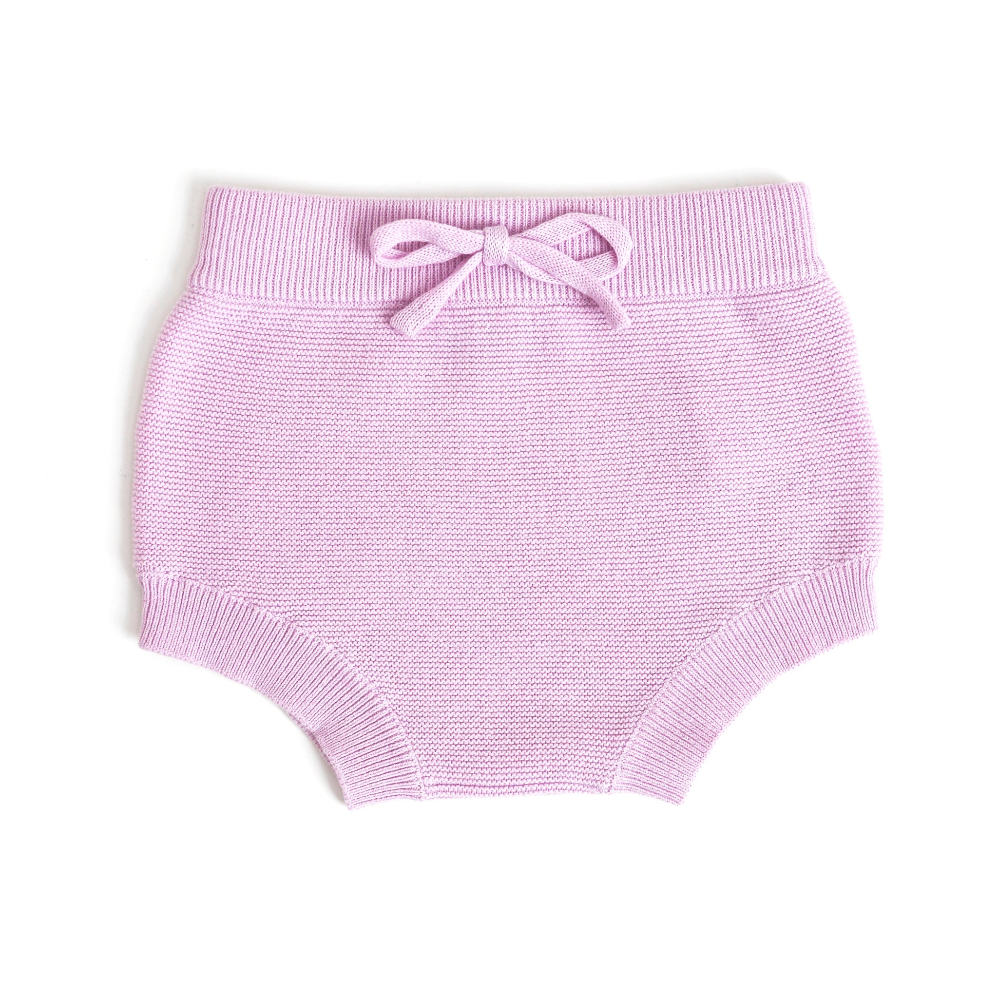 baby cotton knit bloomers with faux tie at the waist for easter and spring sweater sets