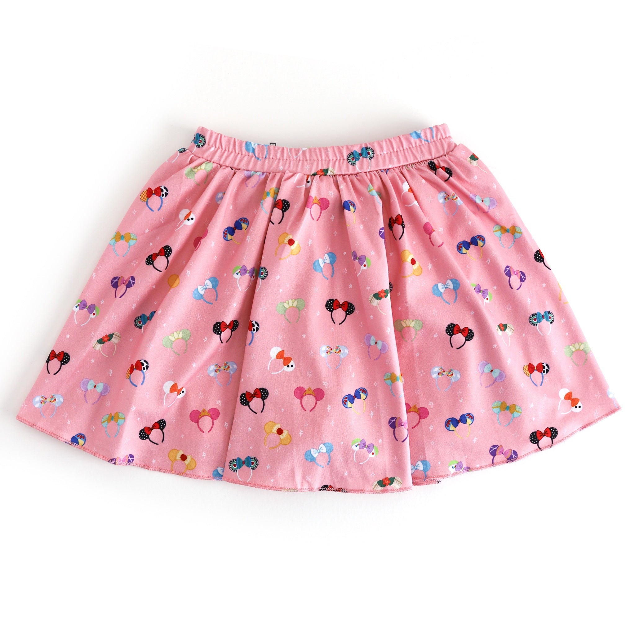 girls' pink skort with cute disney ears print design and matcing pink undershorts