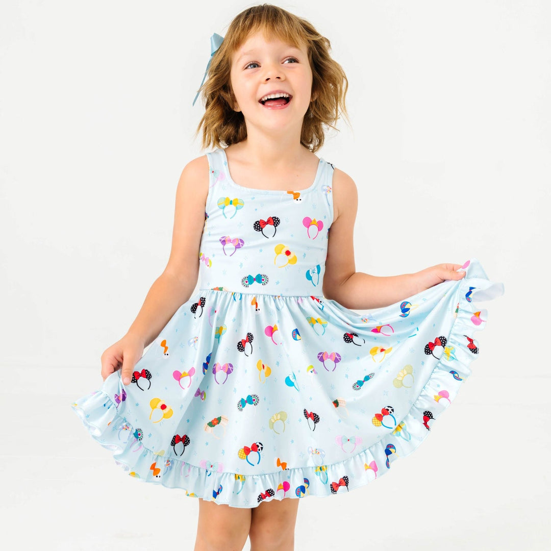 aqua and white dress Girls' Magical Ears Dress