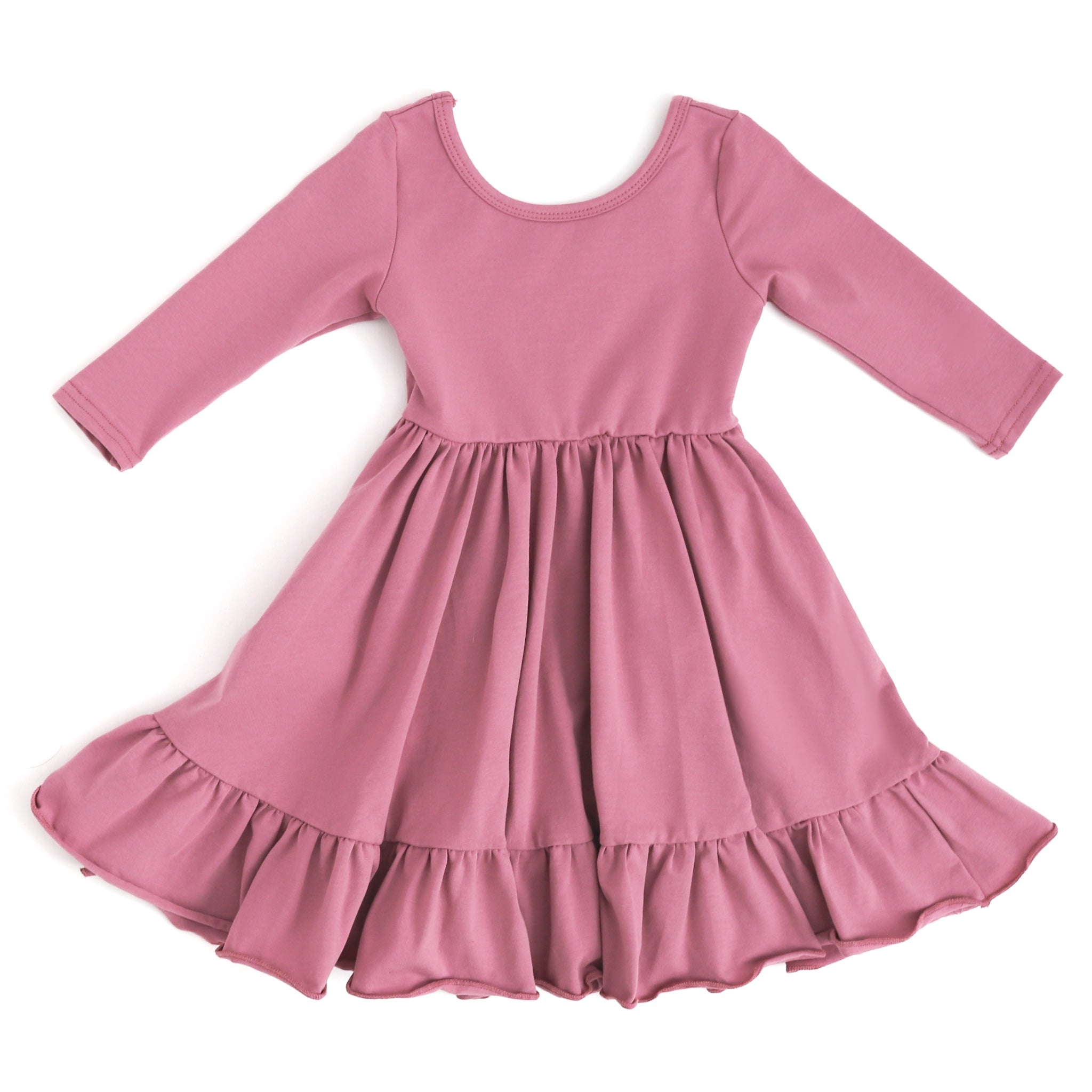 Mauve Long Sleeve Twirl Dress - Sizes 2 to 10 years – Little Stocking ...