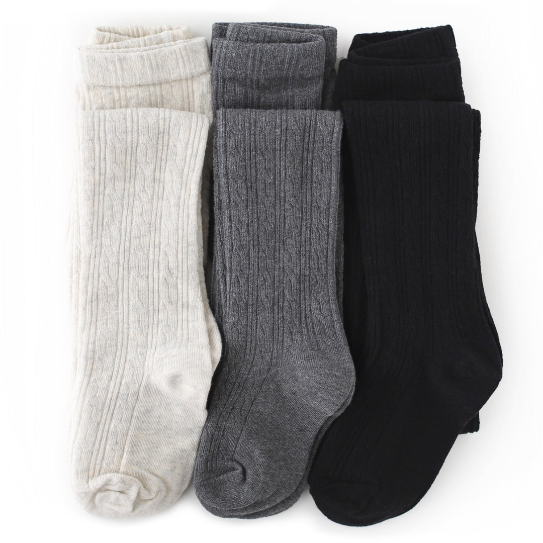 Cable Knit Tights 3-Pack - Midnight