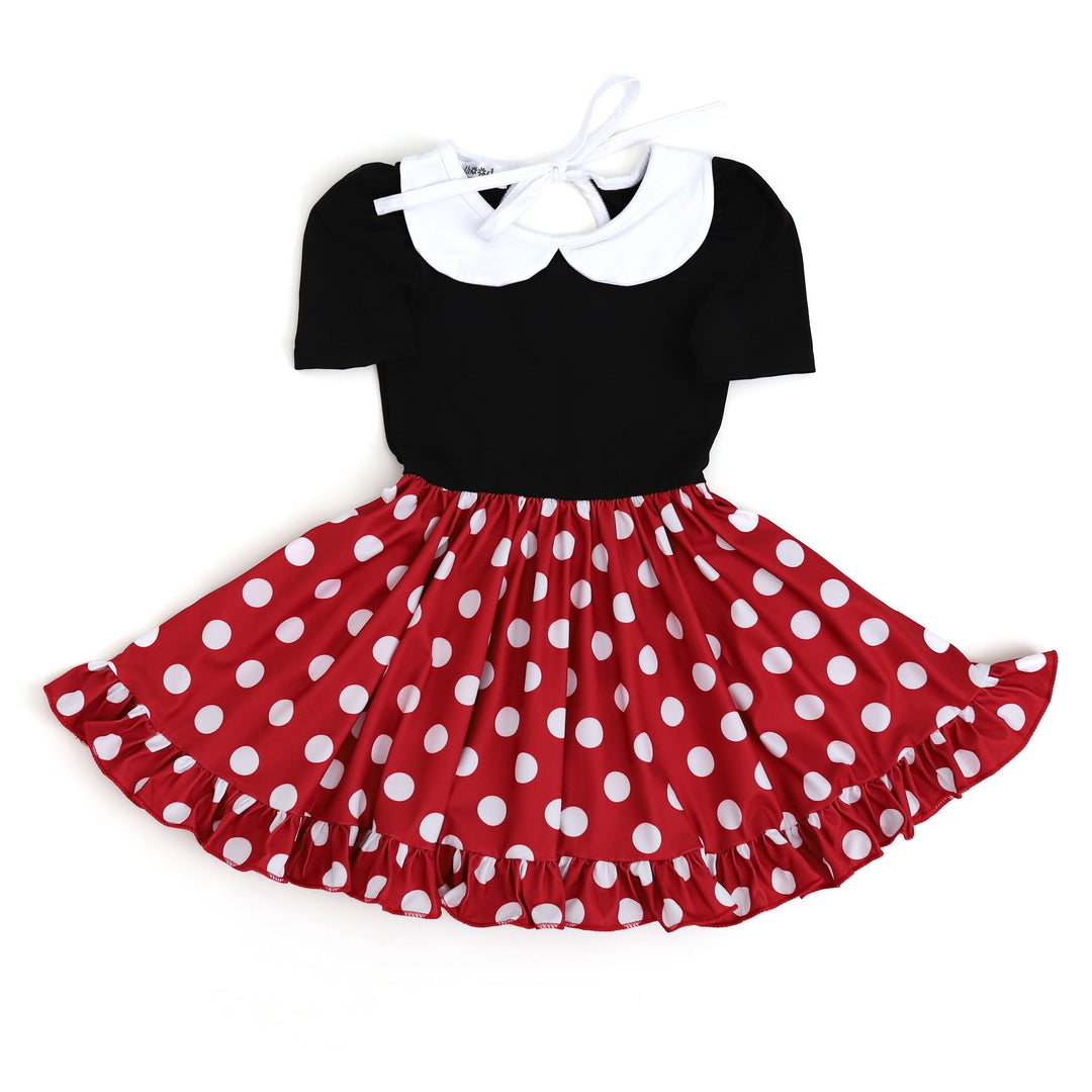 girls' short sleeve minnie mouse inspired twirl dress