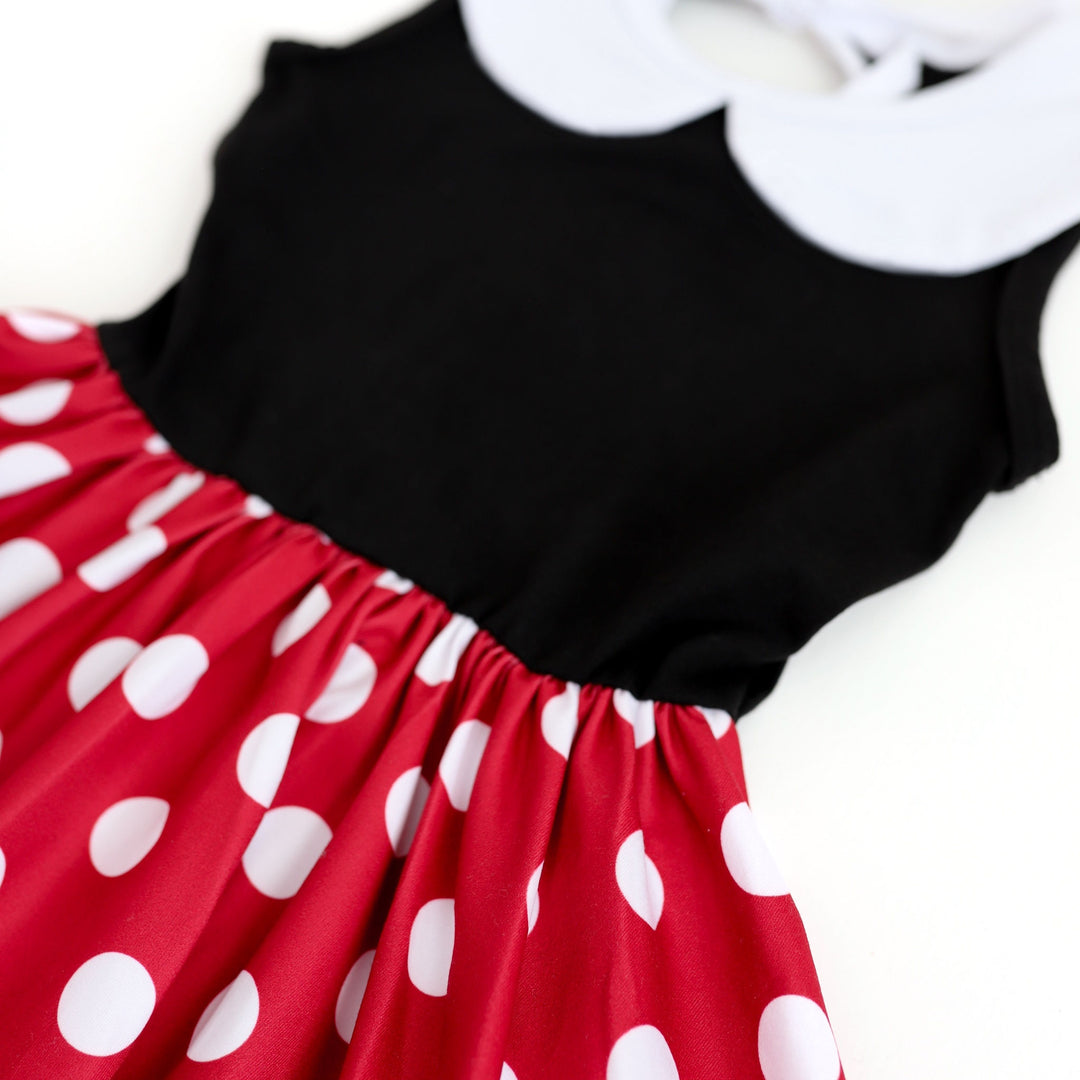 detail image of little girls minnie mouse inspired summer dress