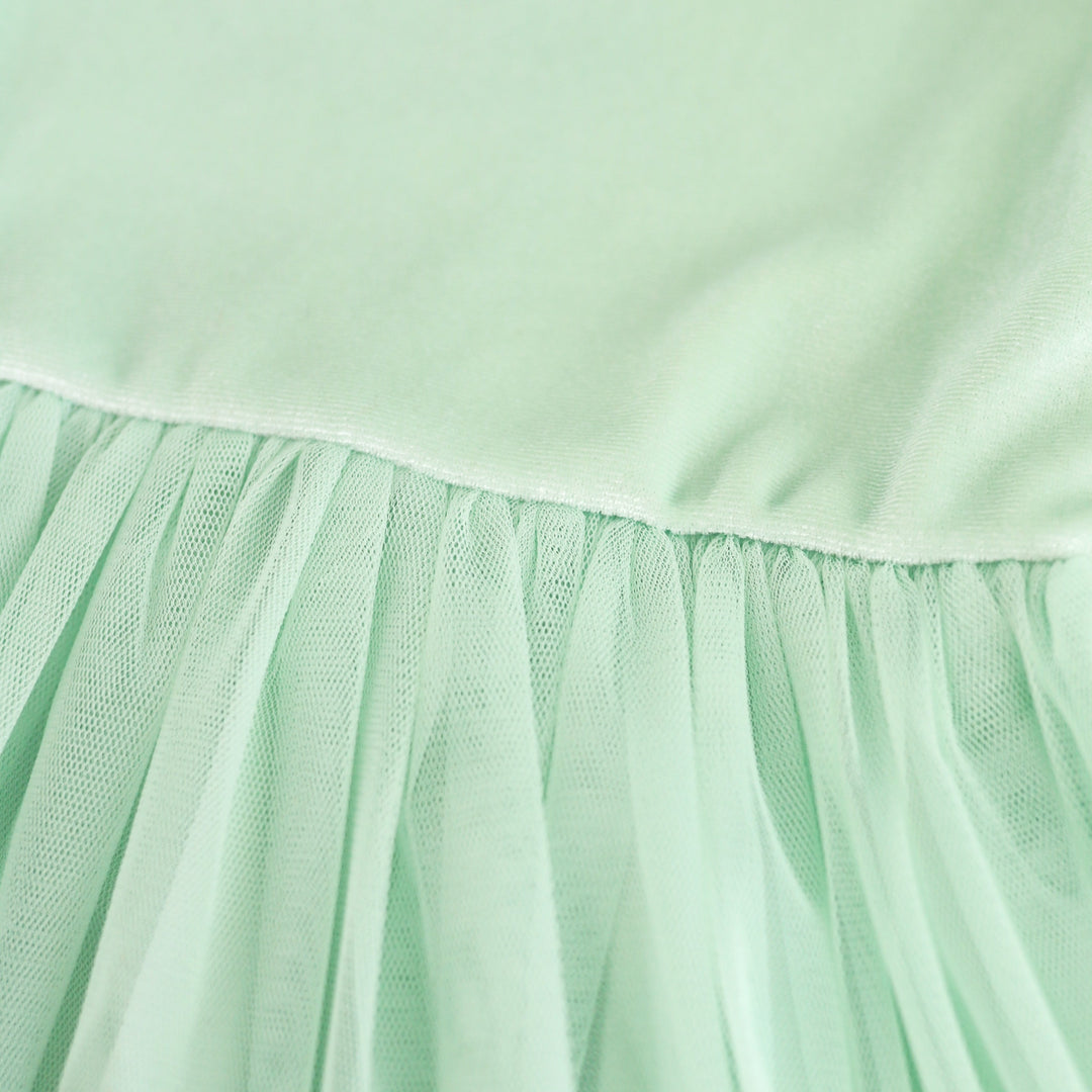 detail photo of mint velvet and tulle for winter tutu dress