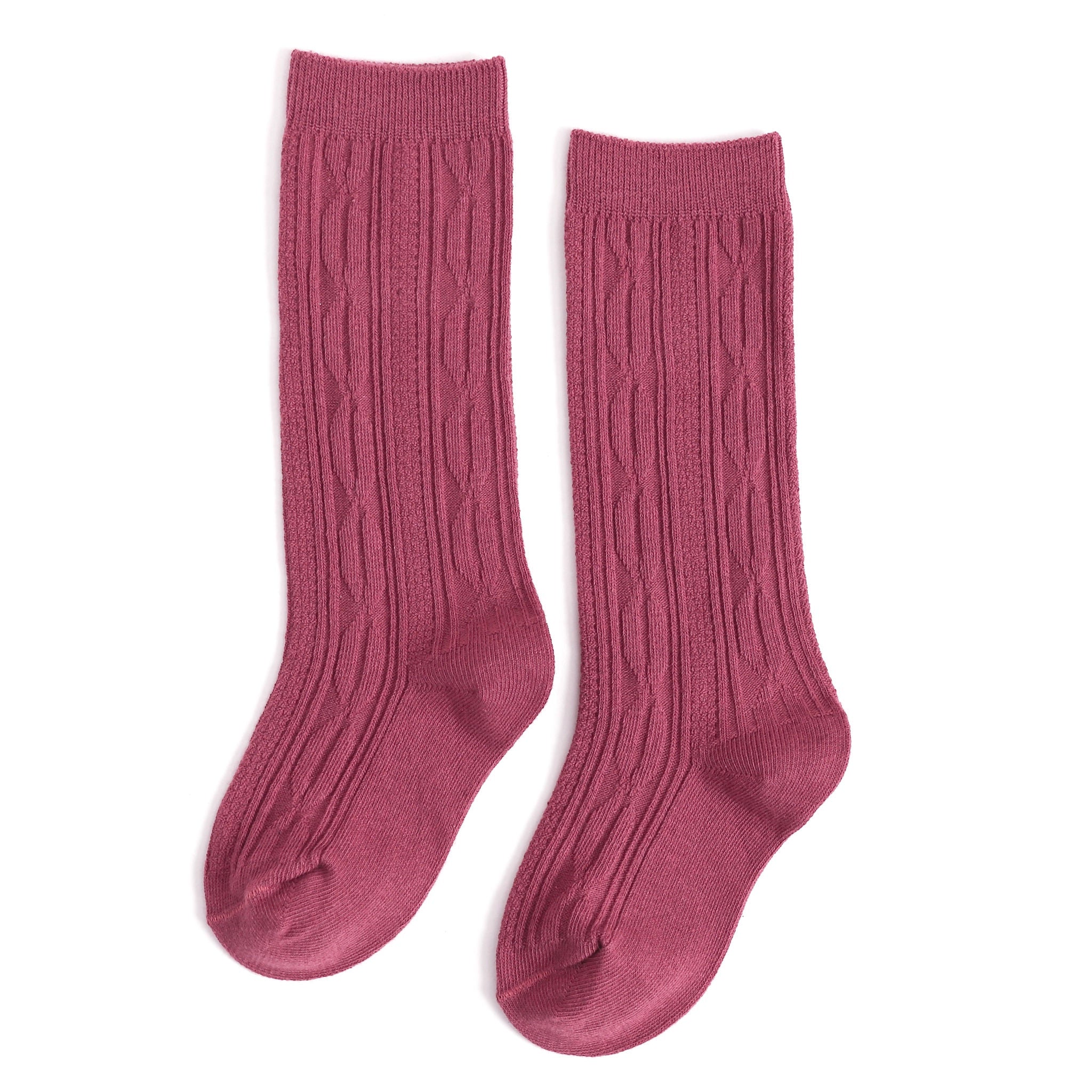 mulberry cable knit knee high socks for kids