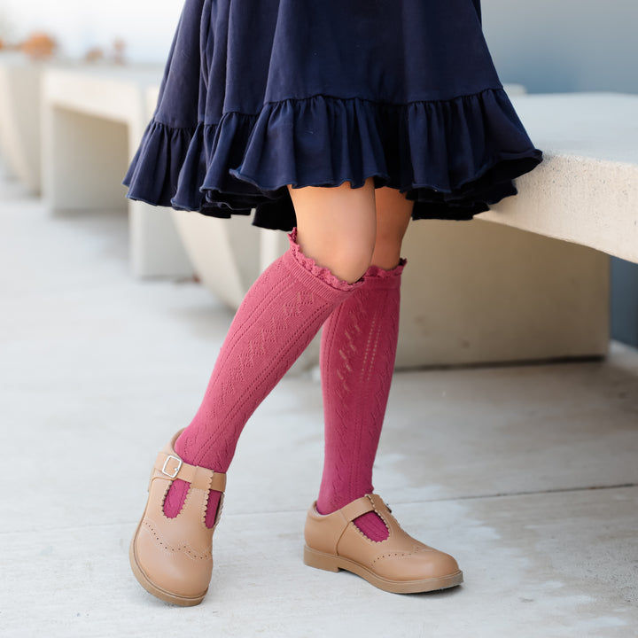 berry-pink-fancy-knit-knee-socks-girls-back-to-school-socks