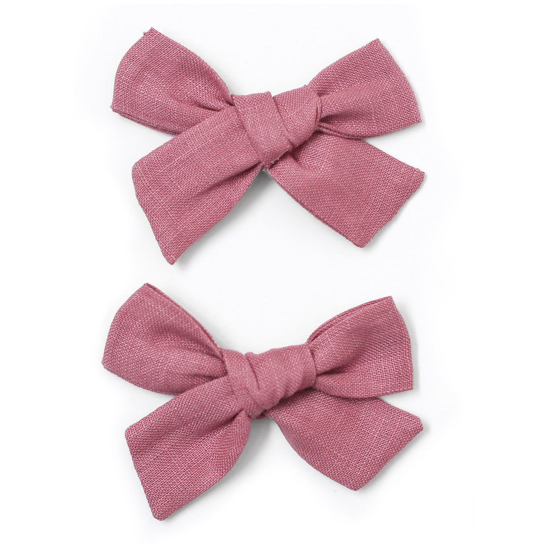 Pigtail Bows - Mulberry