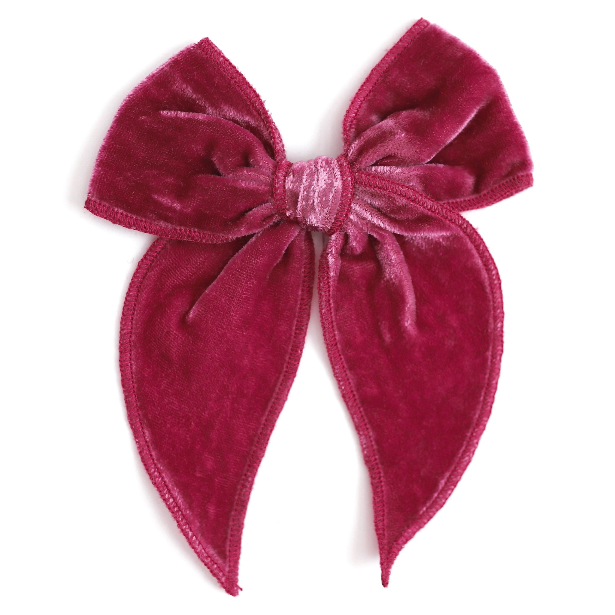 girls' mulberry pink velvet hair bow