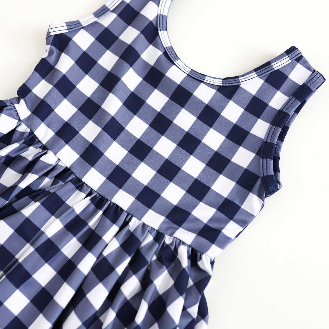 girls' navy and white gingham detail iamge