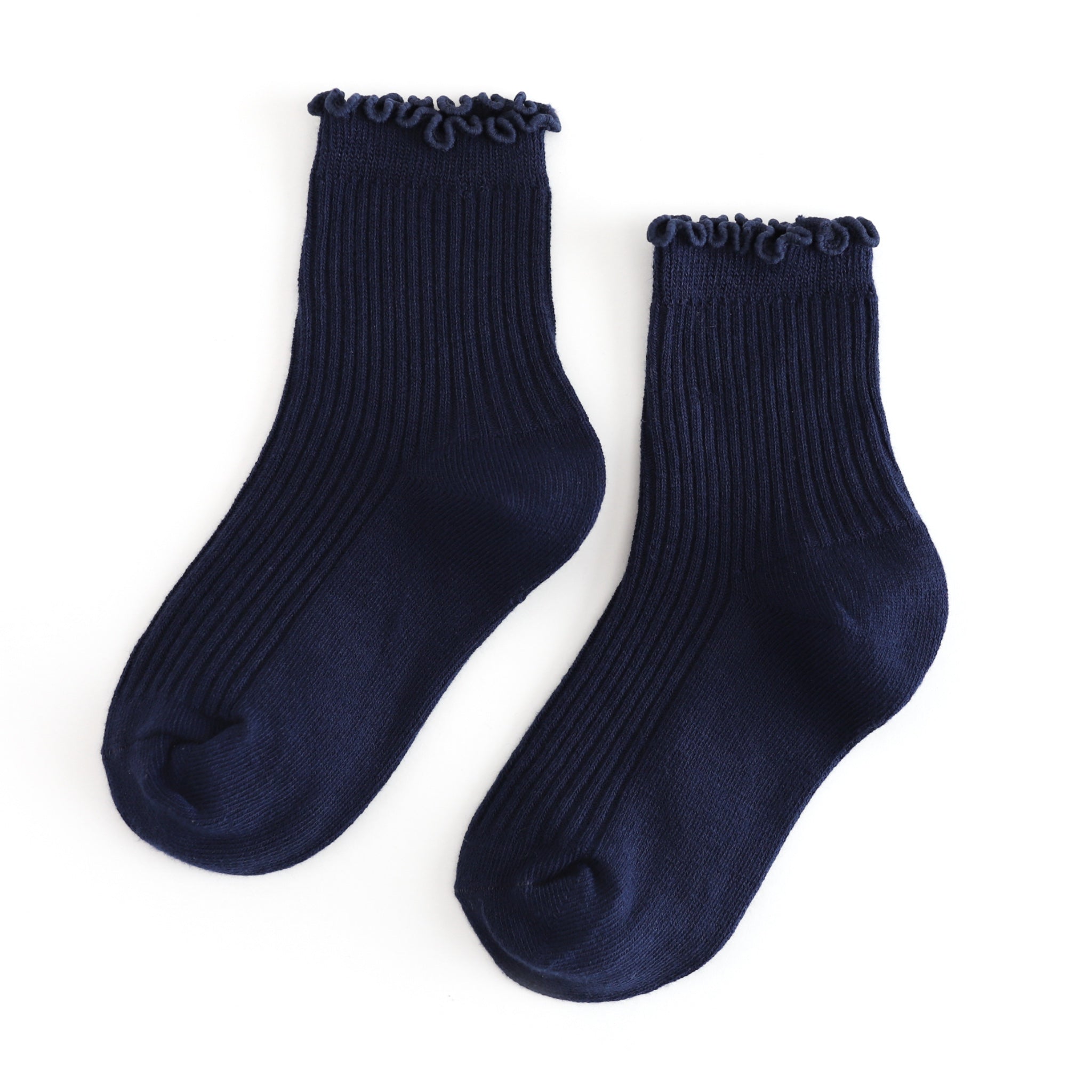 ribbed lettuce trim midi socks for school uniform
