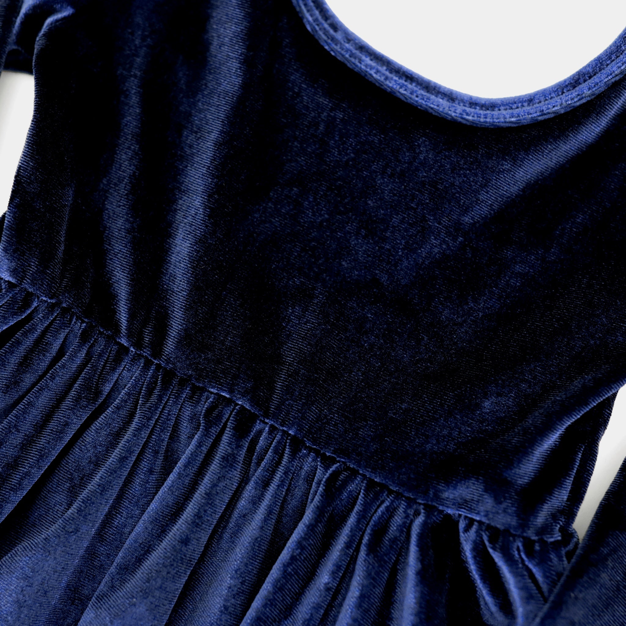 Little Stocking Company Girls Christmas Velvet Twirl Dress Midnight Blue 5