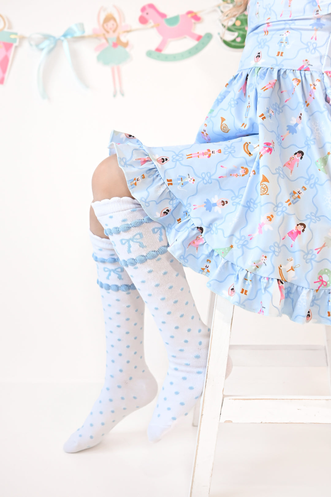 christmas blue dress Girls' Christmas Twirl Dress