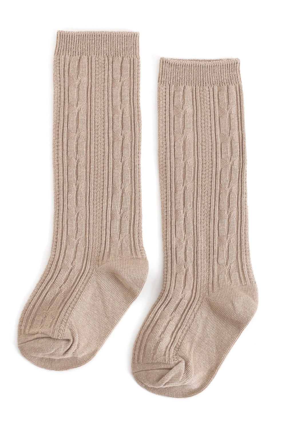oat cable knit knee high socks by little stocking co