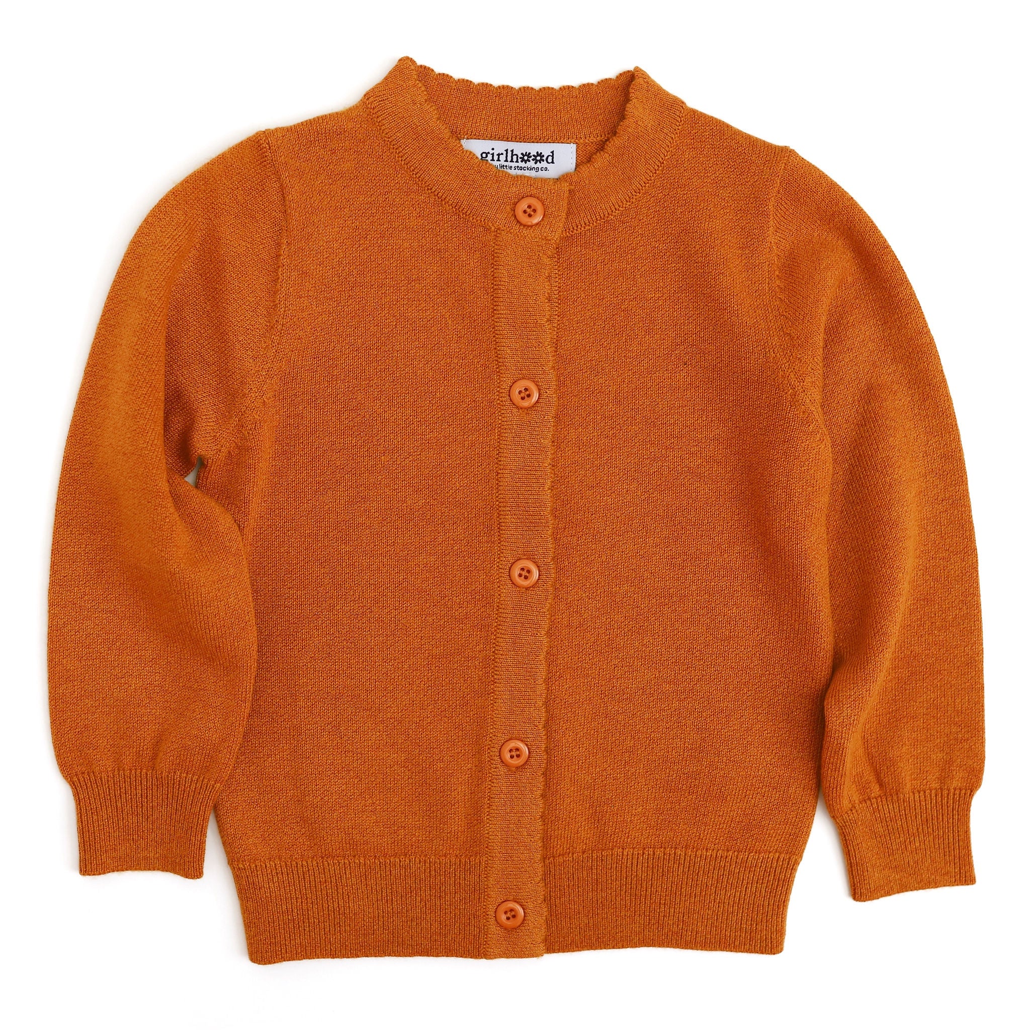 girls' sparkly orange cardigan for halloween