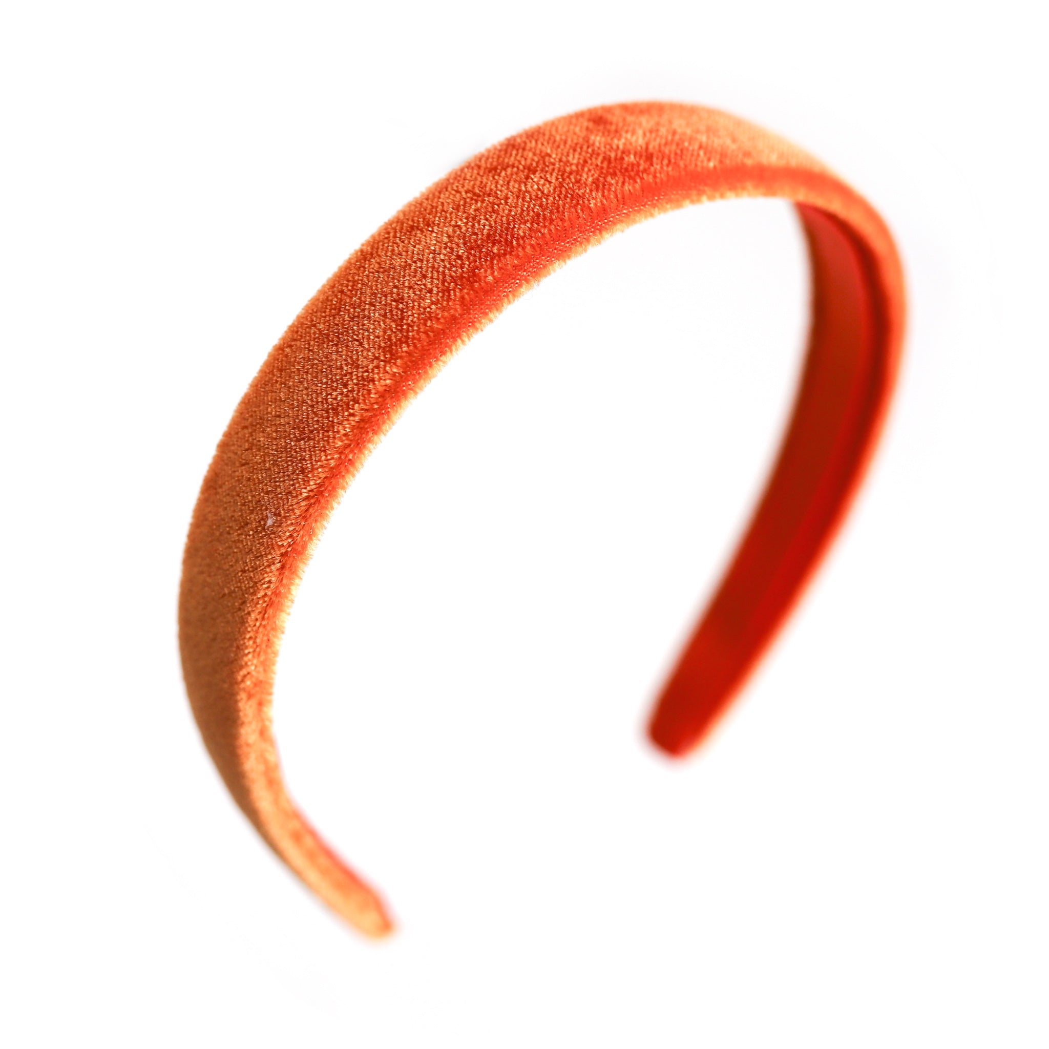 girls' orange velvet wrapped Halloween headband
