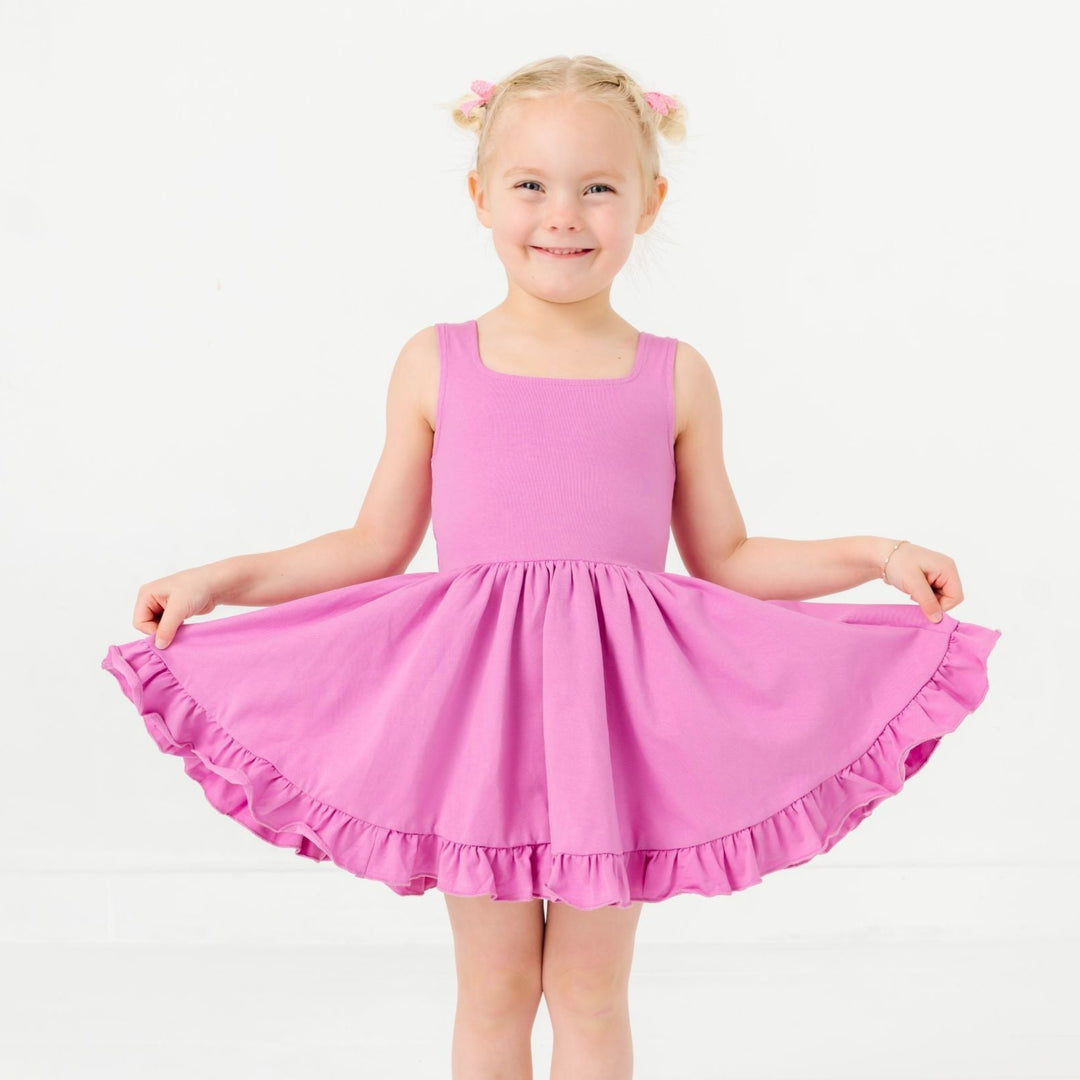 orchid purple dress Girls' Sleeveless Mod Twirl Dress